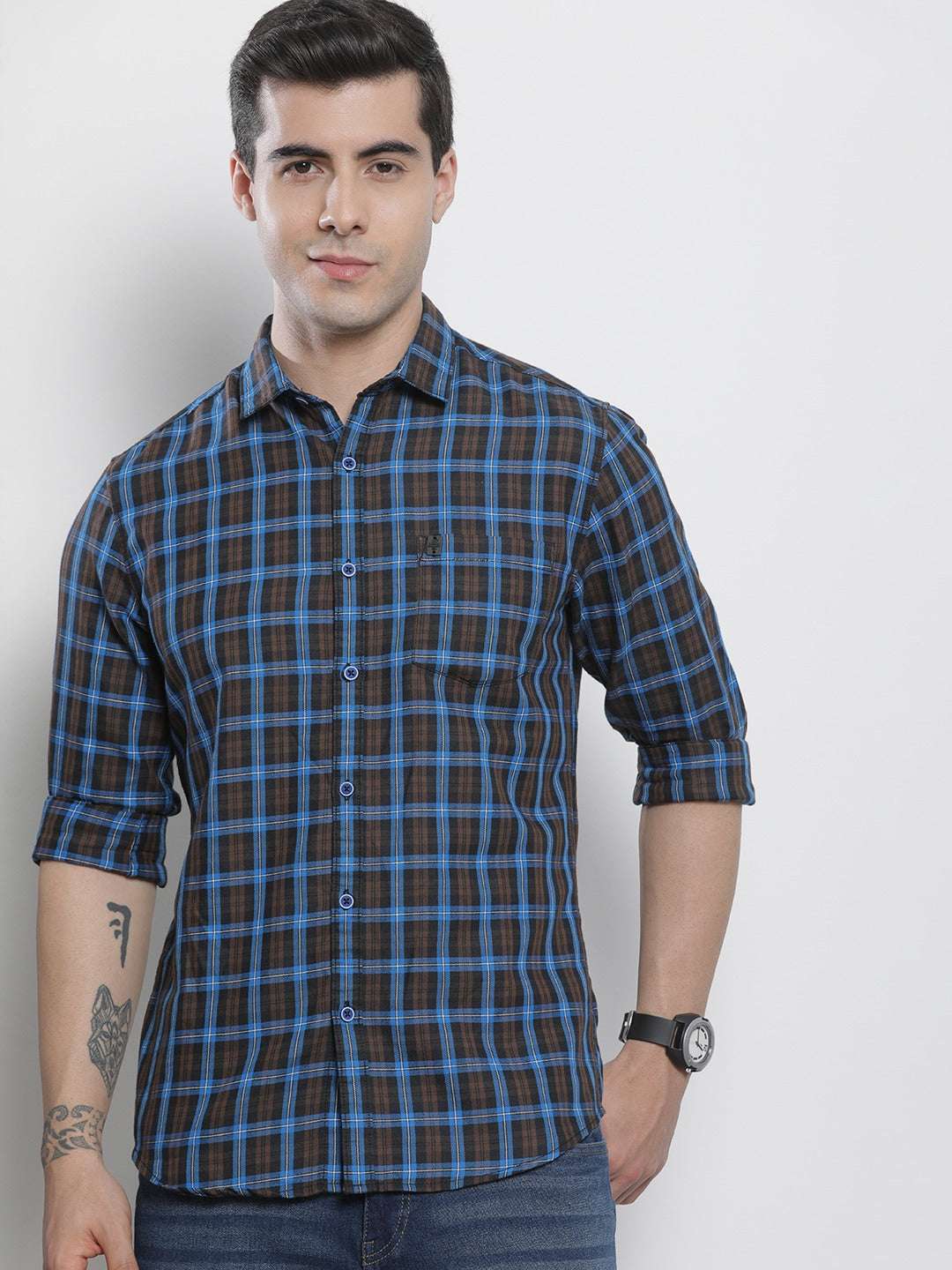 Shop Men Checked Shirt Online.