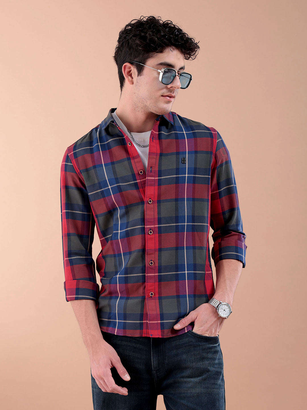 Shop Men Checked Shirt Online.