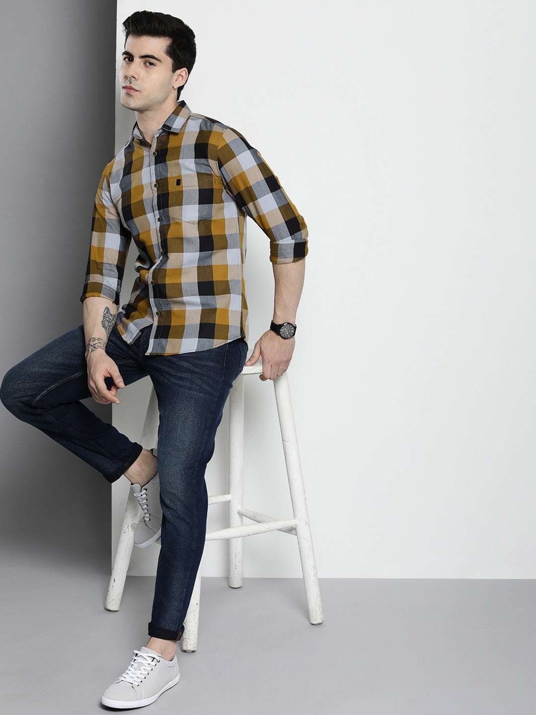 Shop Men Checkered Shirt Online.