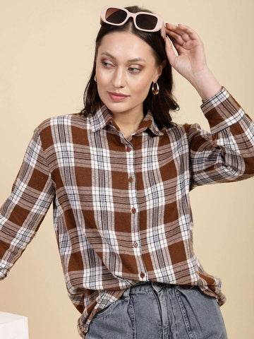 Shop Women Checked Shirt Online.