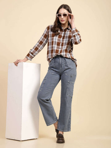 Shop Women Checked Shirt Online.