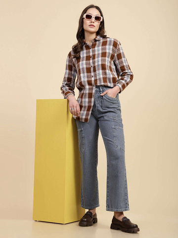 Shop Women Checked Shirt Online.