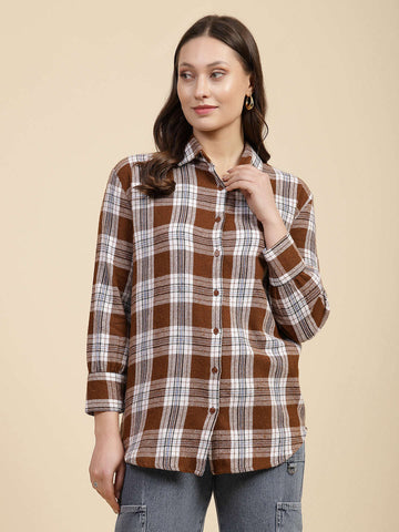 Shop Women Checked Shirt Online.