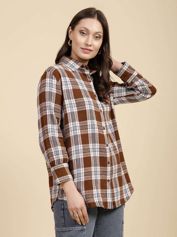 Shop Women Checked Shirt Online.