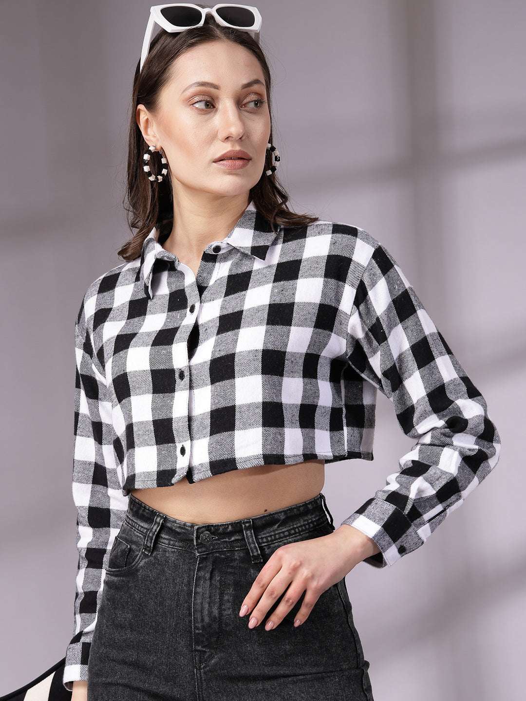 Shop Women Checked Shirt Online.