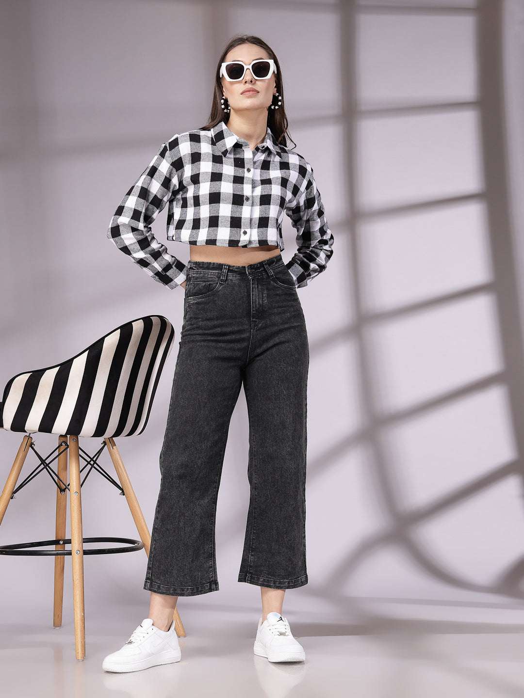 Shop Women Checked Shirt Online.