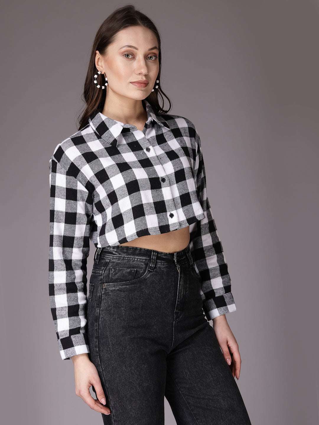 Shop Women Checked Shirt Online.