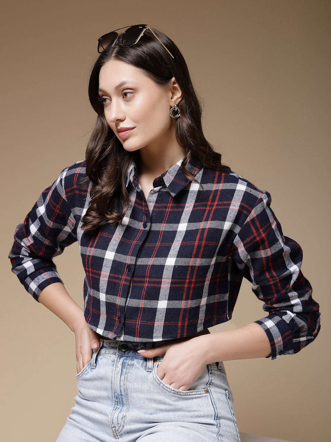 Shop Women Checked Shirt Online.