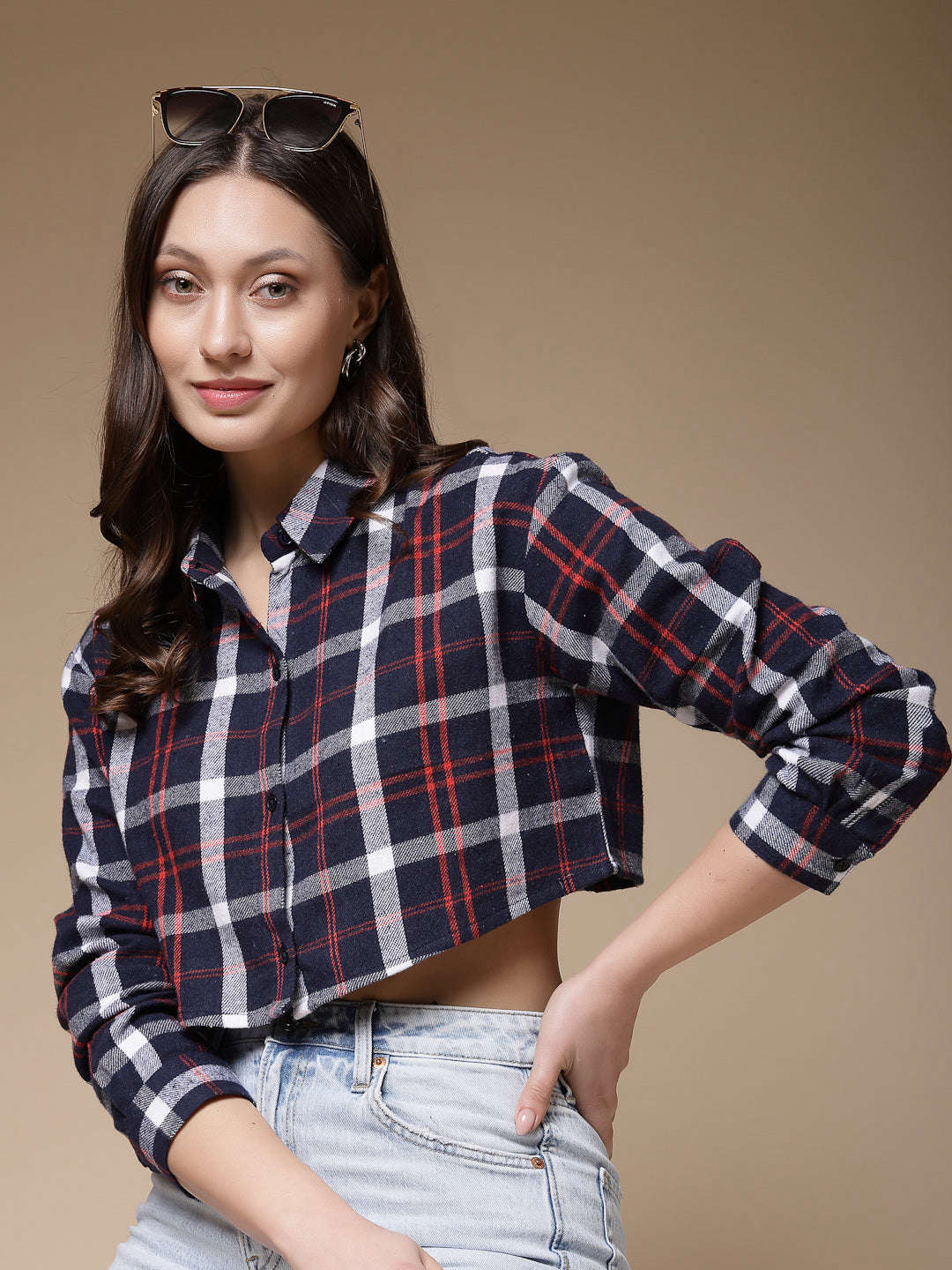 Shop Women Checked Shirt Online.