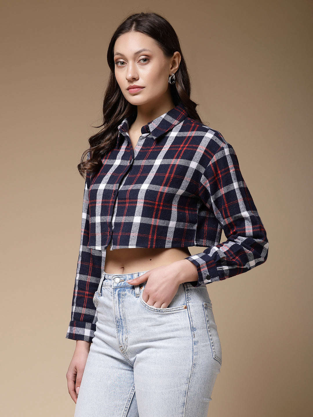 Shop Women Checked Shirt Online.