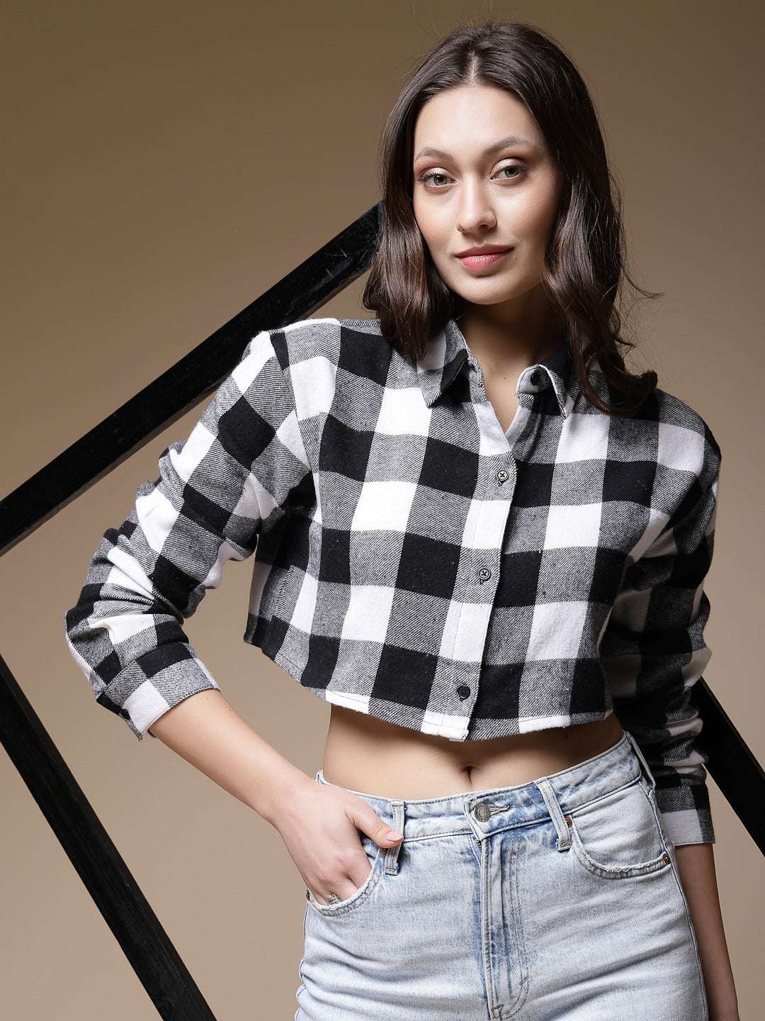 Shop Women Checked Shirt Online.