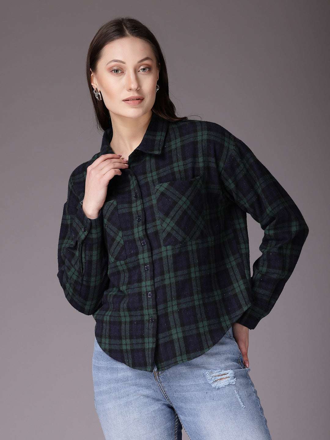 Shop Women Checked Shirt Online.