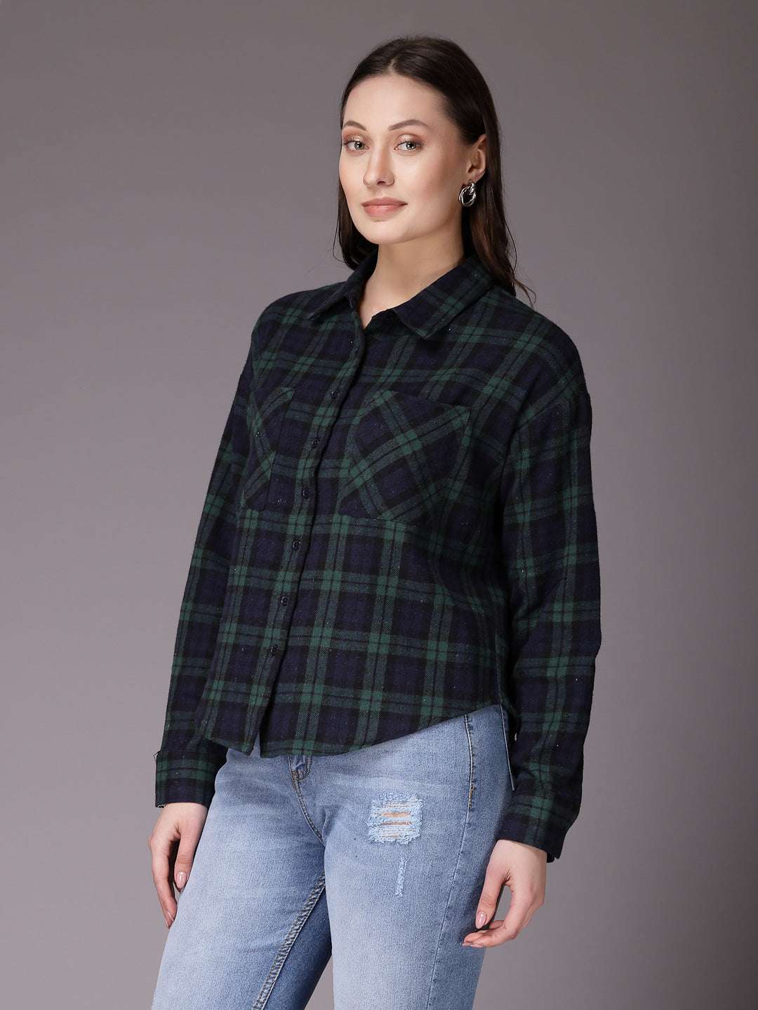 Shop Women Checked Shirt Online.