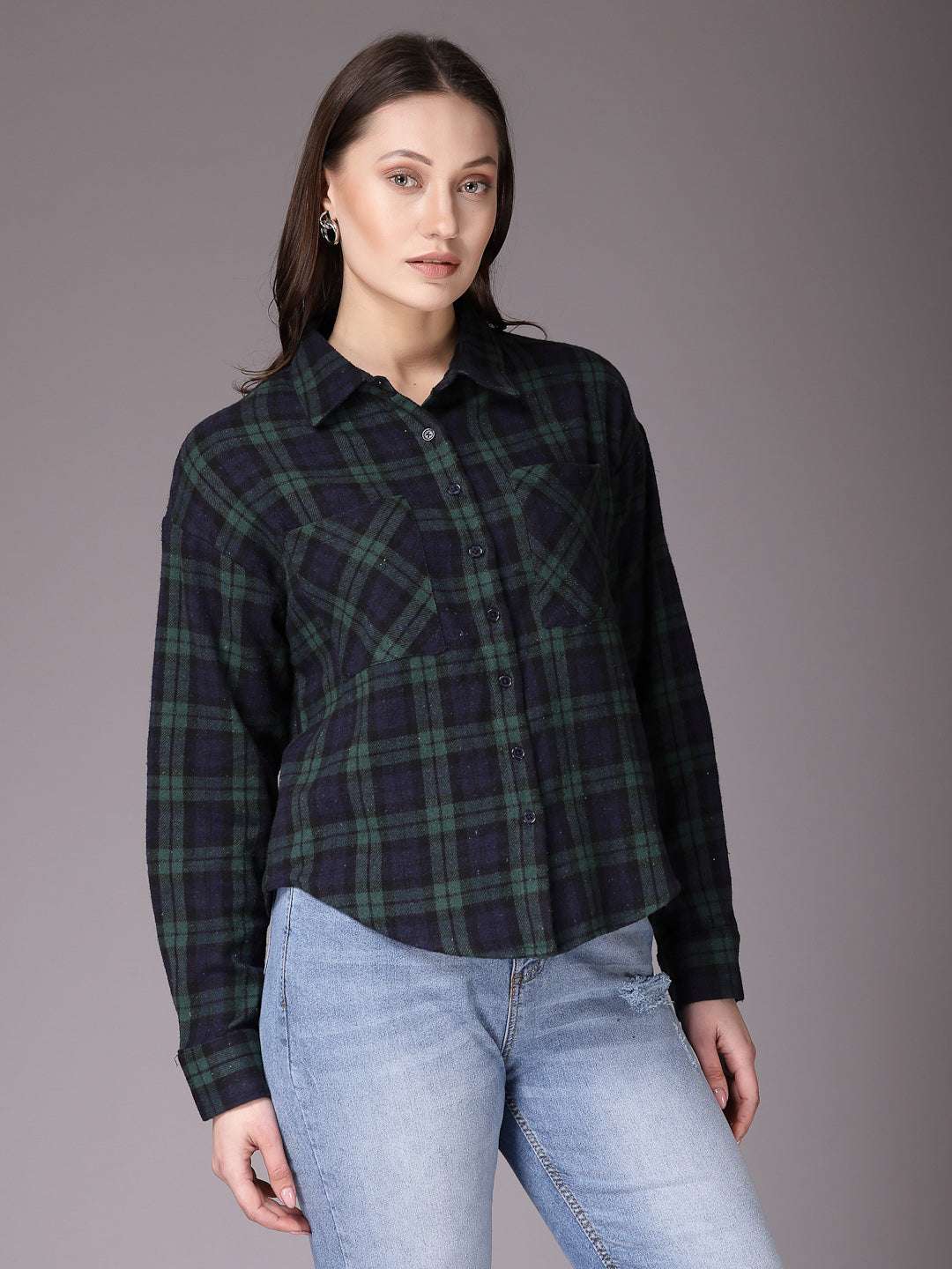 Shop Women Checked Shirt Online.