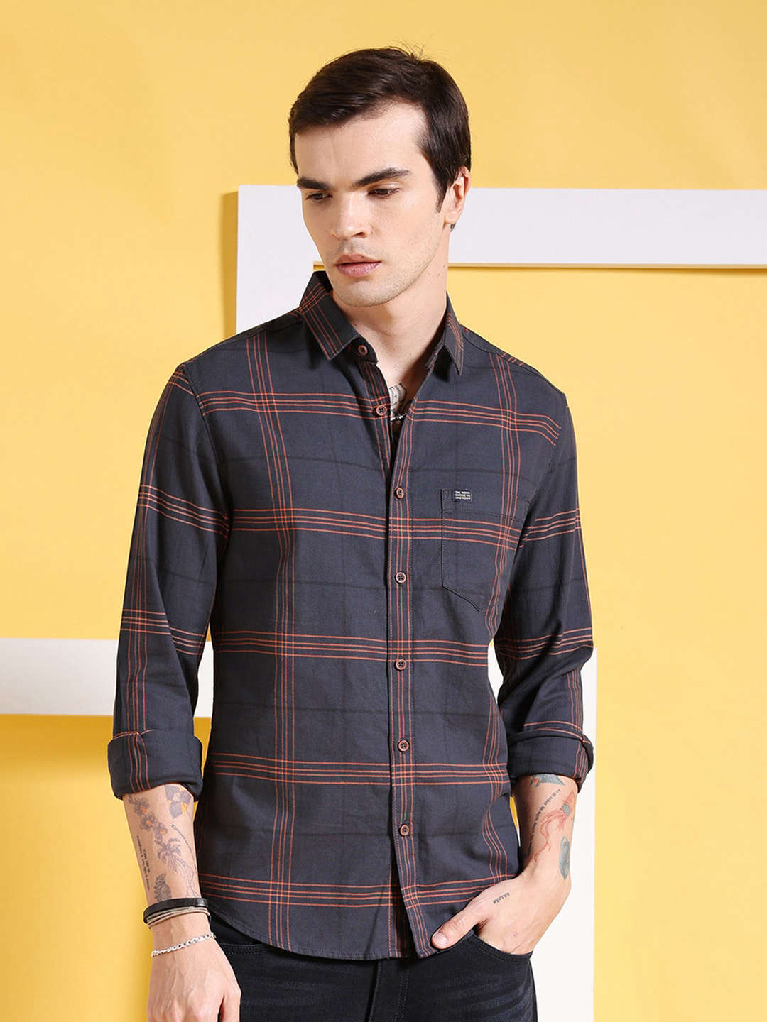 Shop Men Checked Shirt Online.