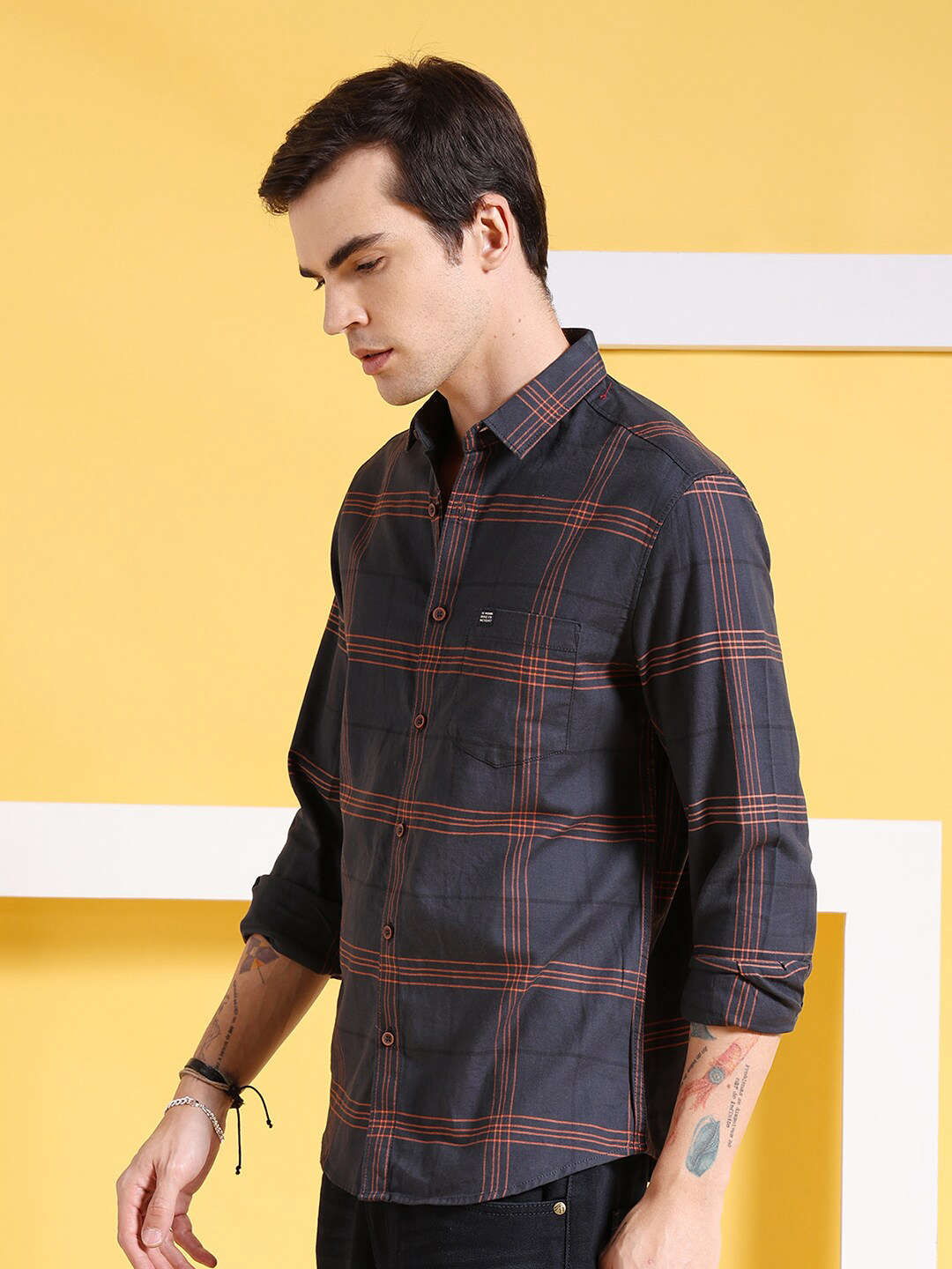 Shop Men Checked Shirt Online.