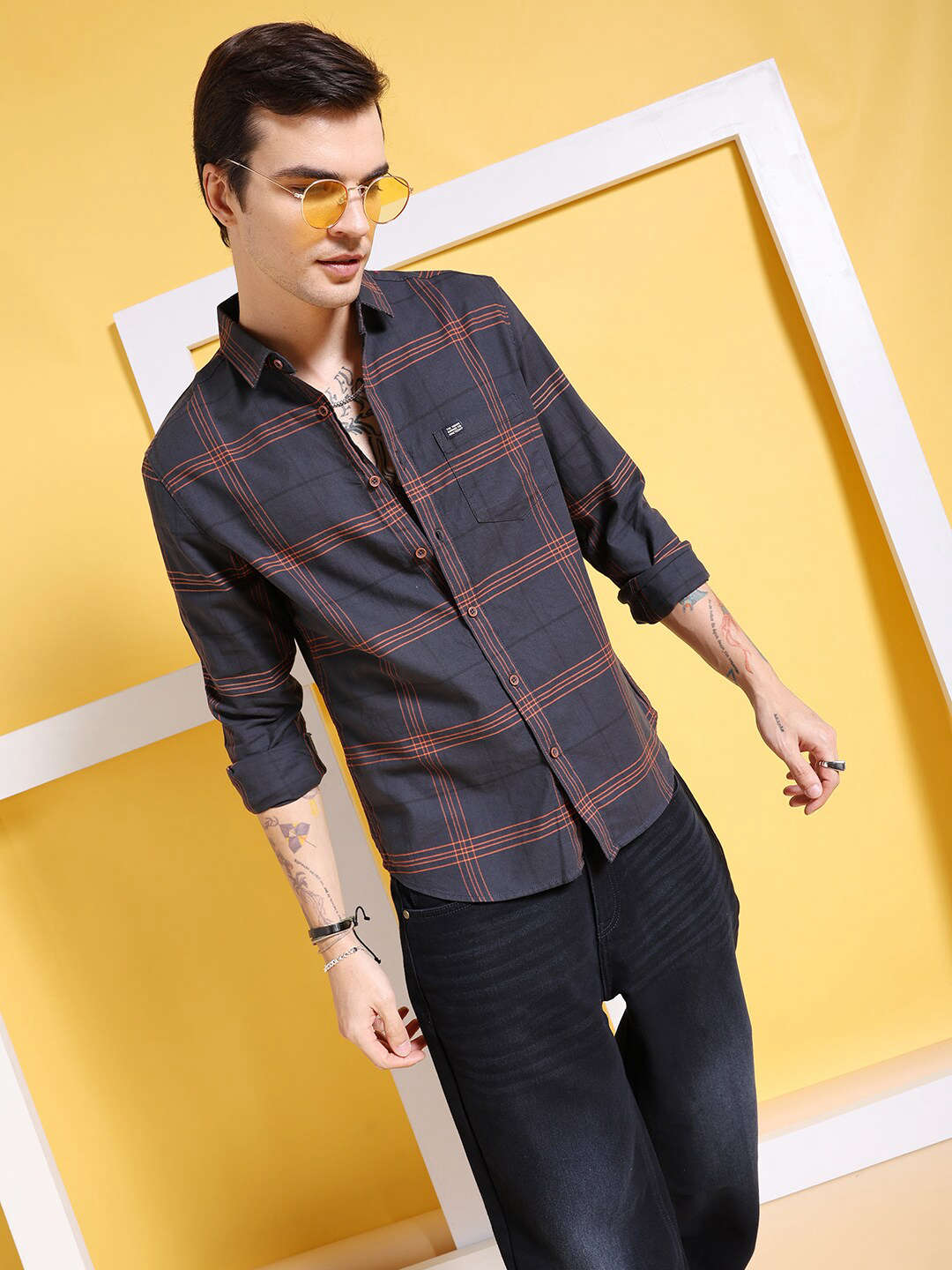 Shop Men Checked Shirt Online.