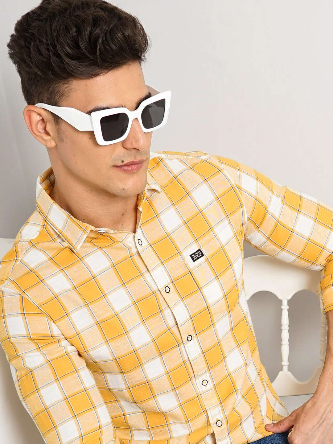 Shop Men Checked Shirt Online.