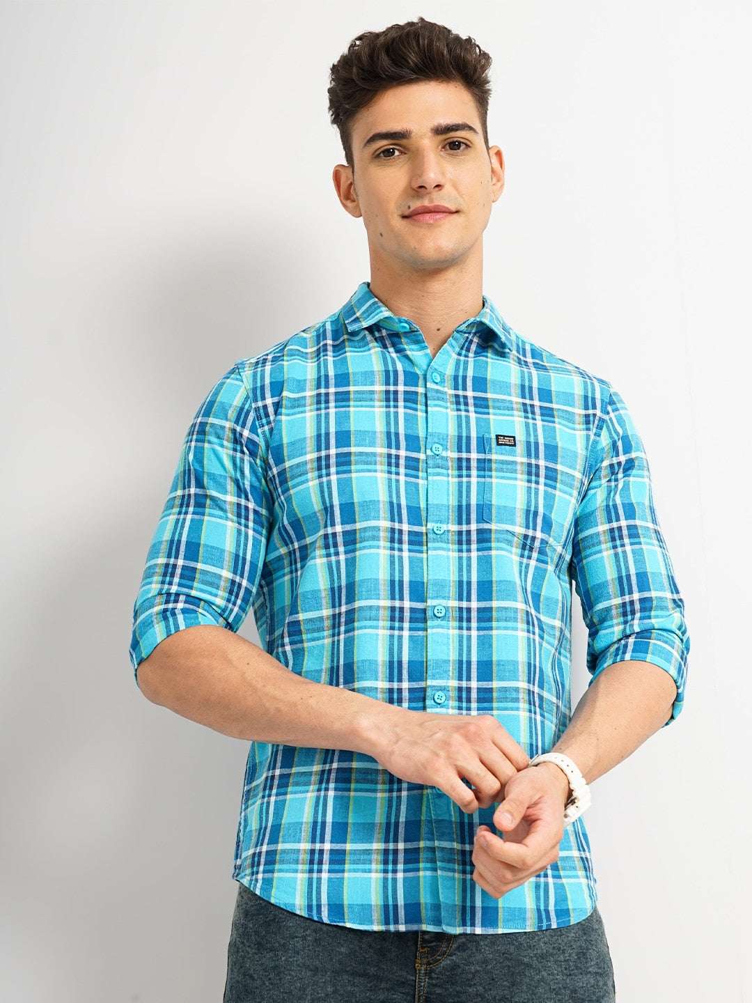 Shop Men Checked Shirt Online.