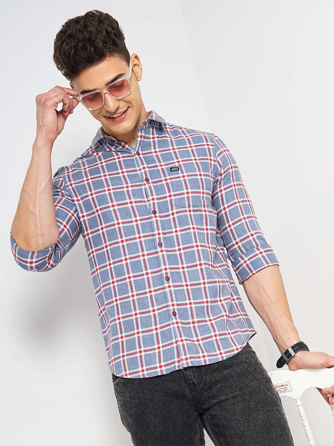 Shop Men Checked Shirt Online.