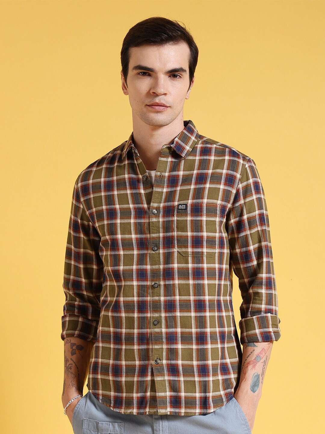 Shop Men Checked Shirt Online.