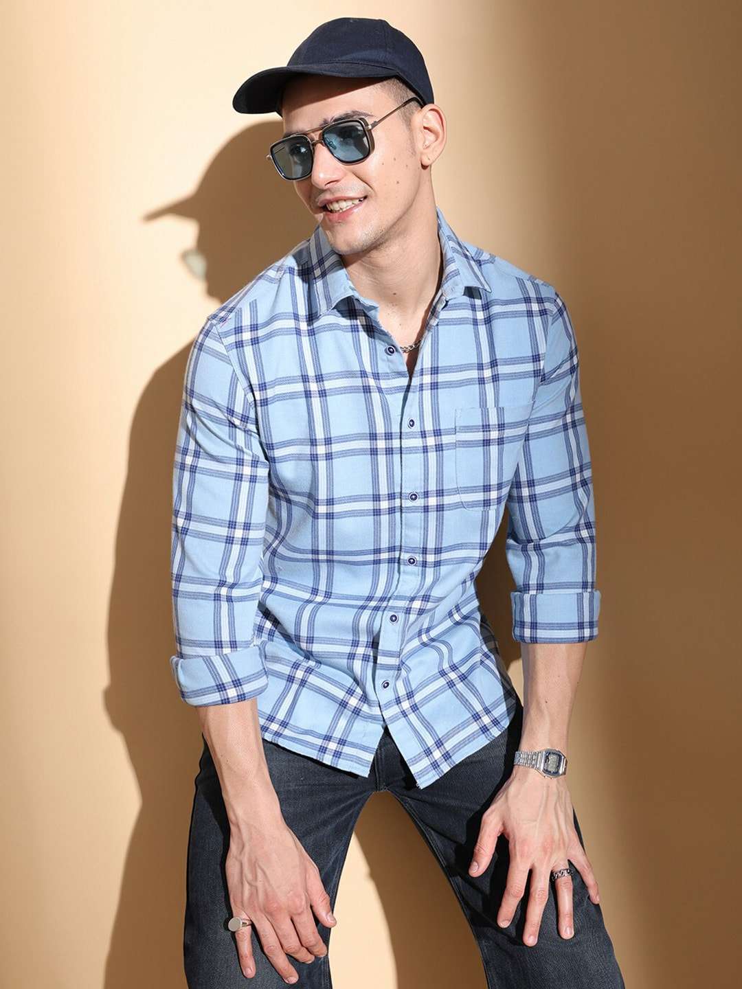 Shop Men Checked Shirt Online.