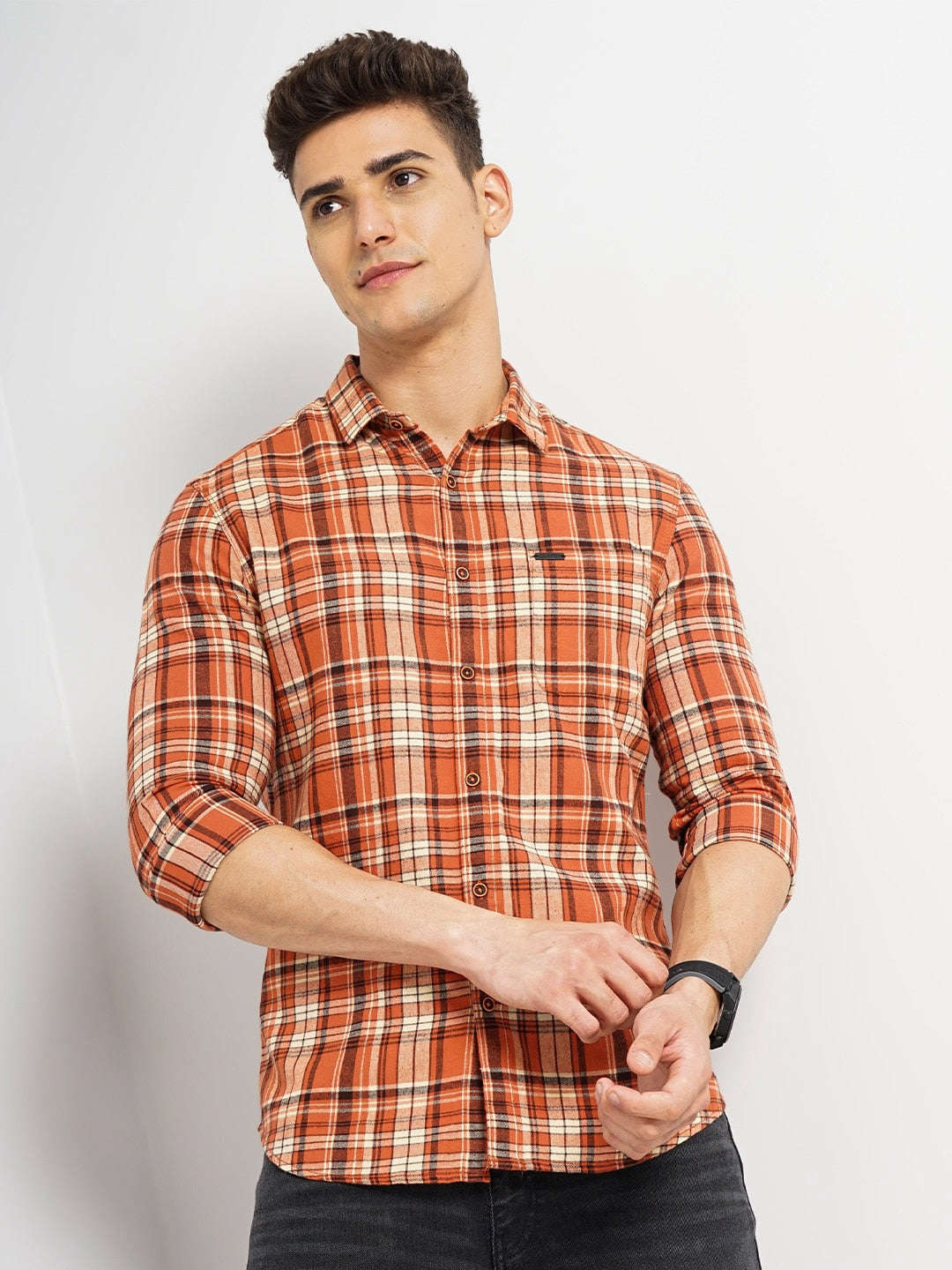 Shop Men Checked Shirt Online.