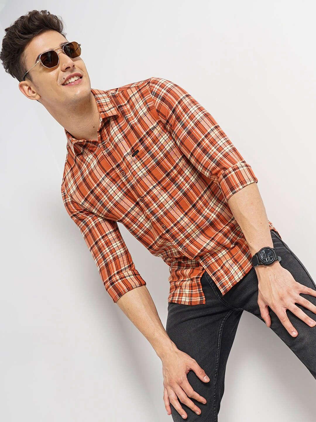 Shop Men Checked Shirt Online.