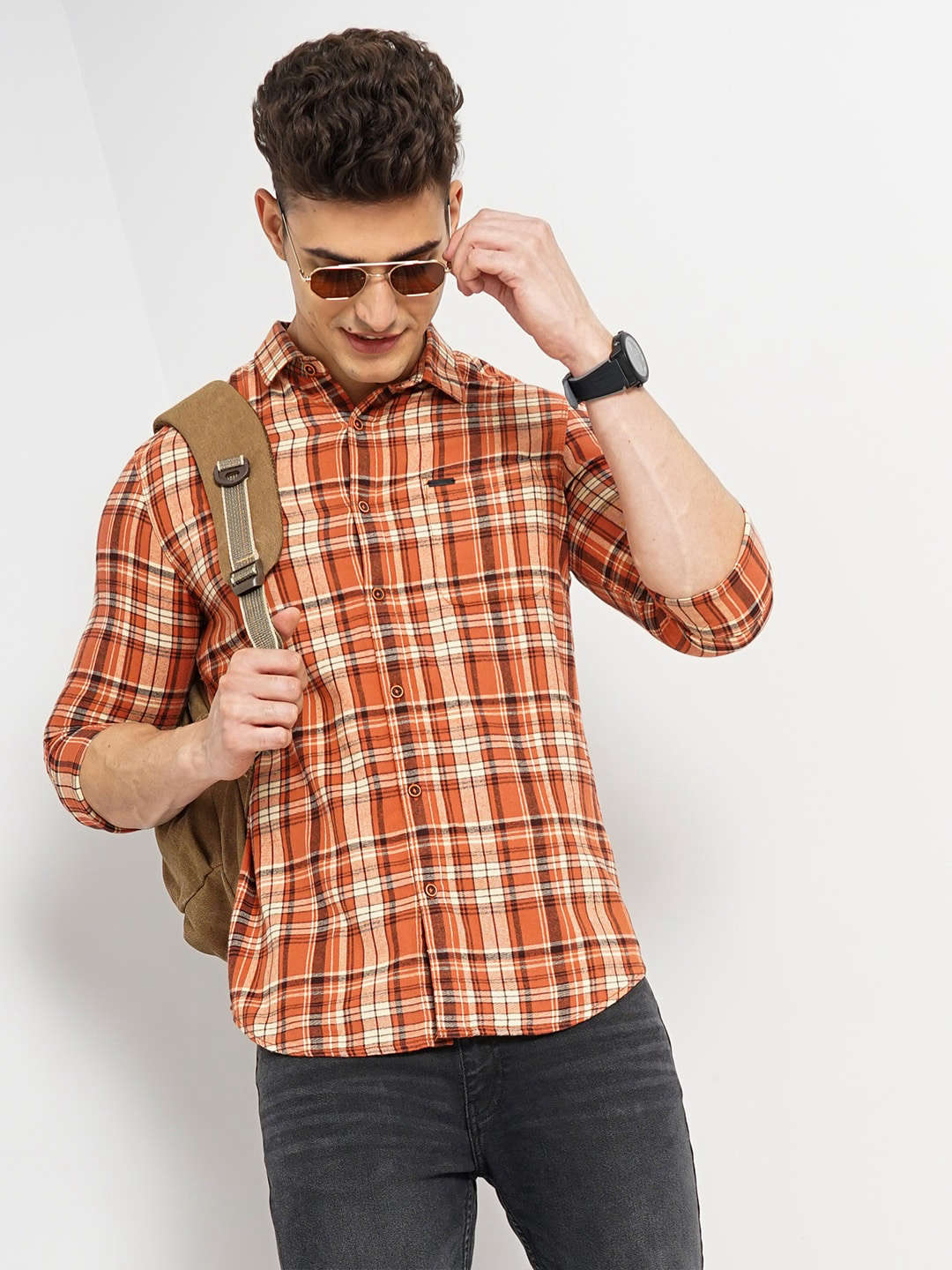 Shop Men Checked Shirt Online.