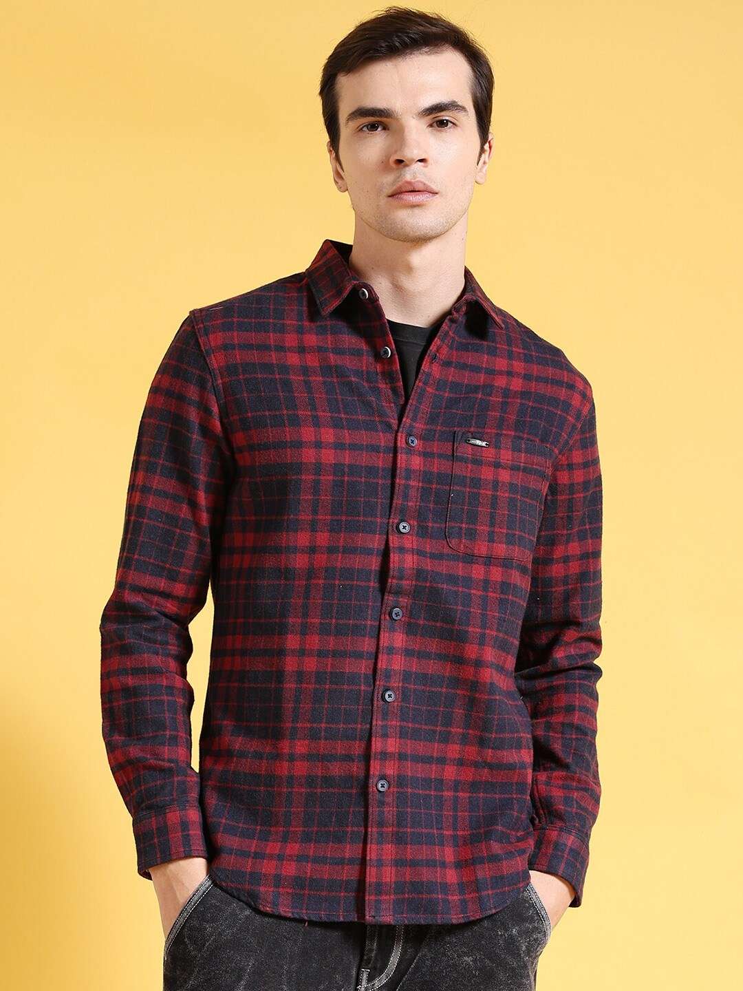 Shop Men Checked Shirt Online.