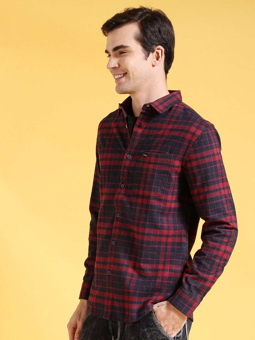 Shop Men Checked Shirt Online.