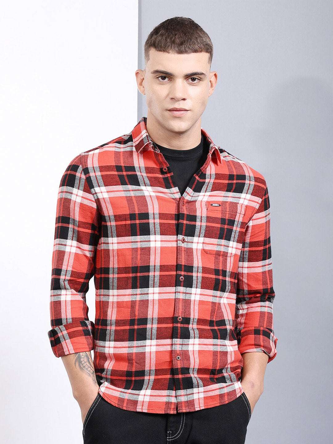 Shop Men Checked Shirt Online.