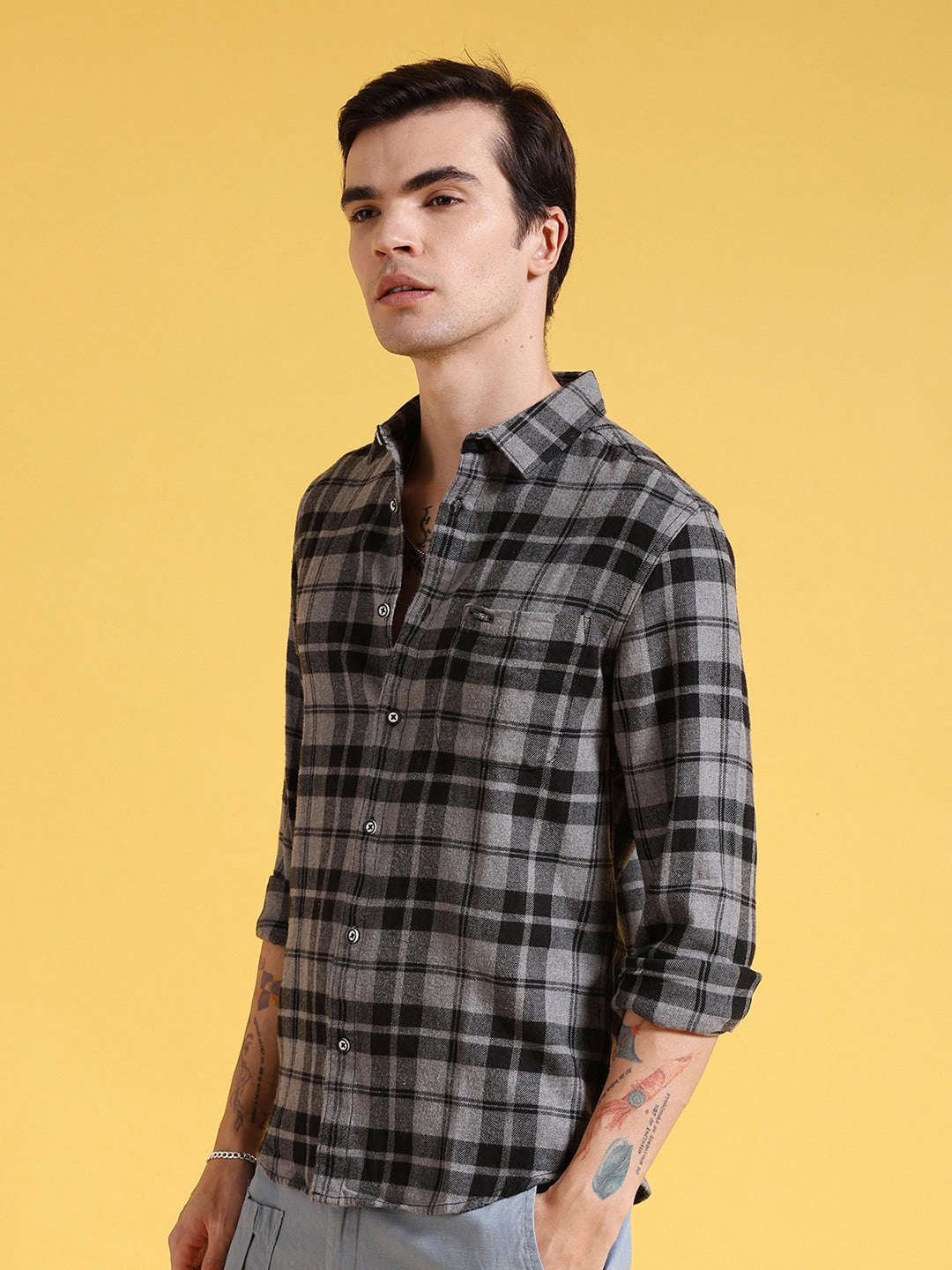 Shop Men Checked Shirt Online.