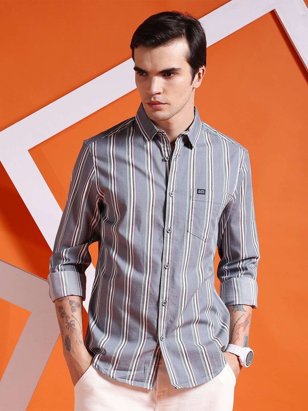 Shop Men Striped Shirt Online.