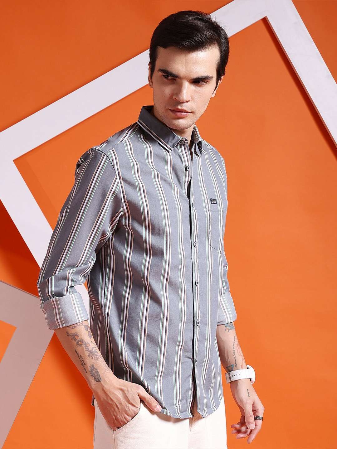 Shop Men Striped Shirt Online.