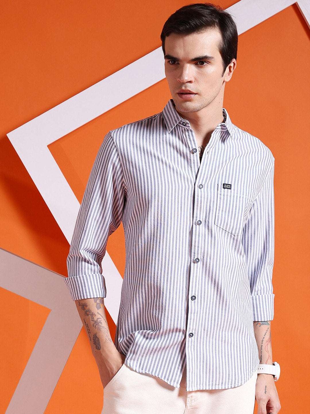 Shop Men Striped Shirt Online.