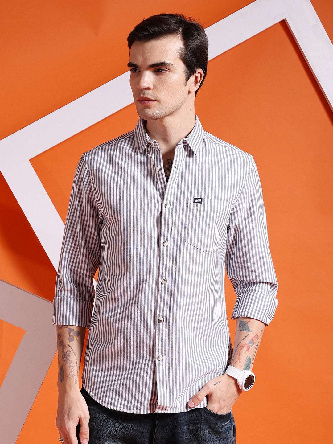 Shop Men Striped Shirt Online.