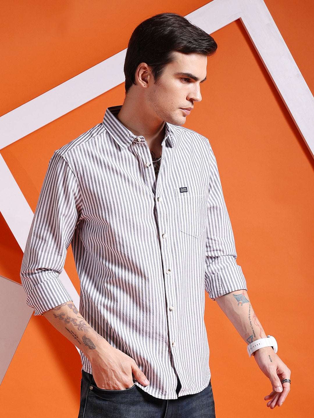 Shop Men Striped Shirt Online.