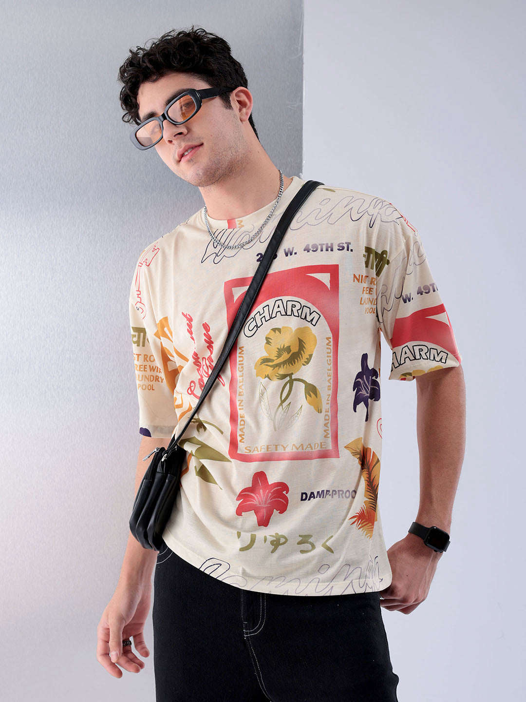 Shop Men Printed Oversized T-shirt Online.