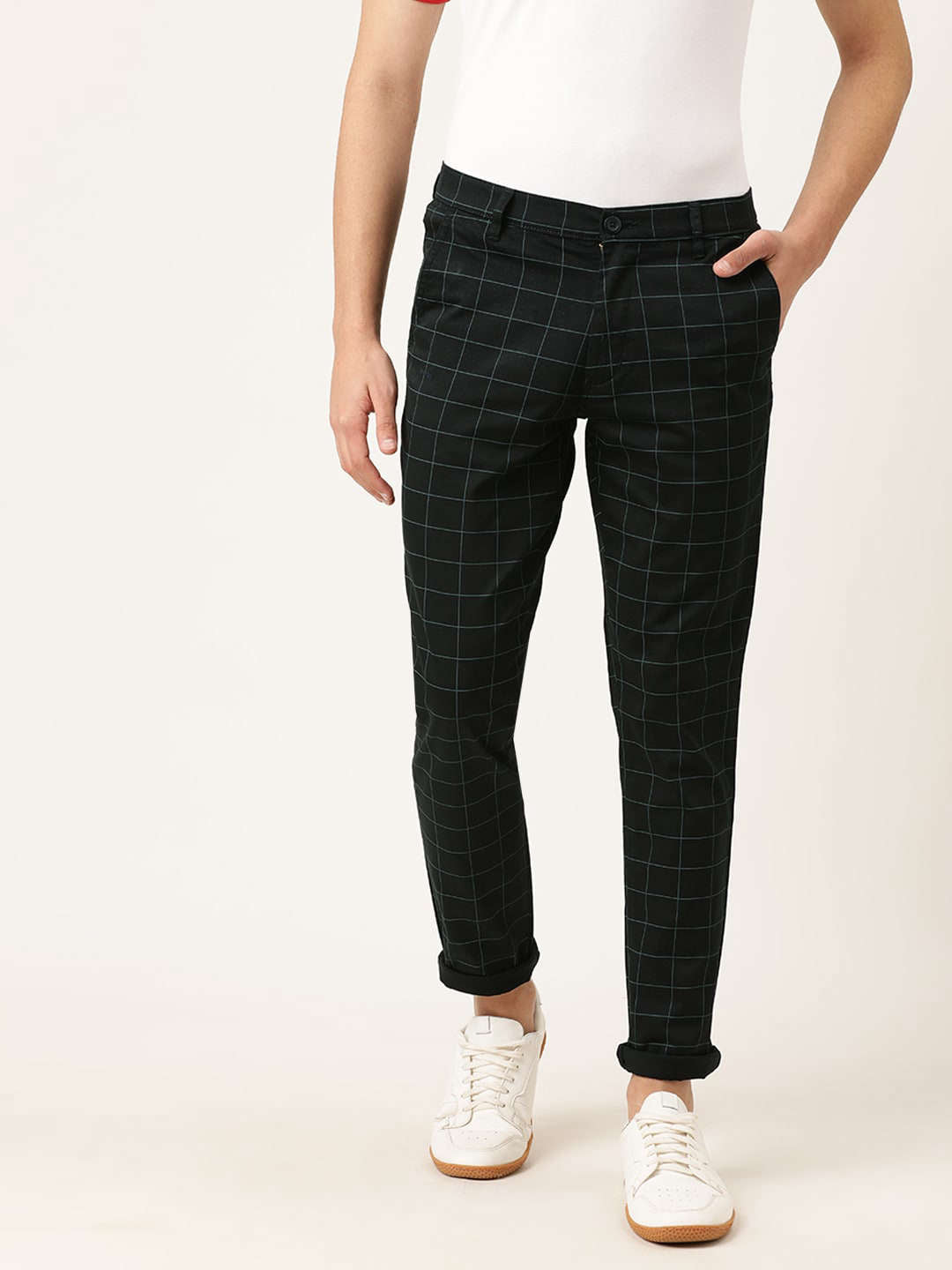 Shop Men Checked Chino Online.