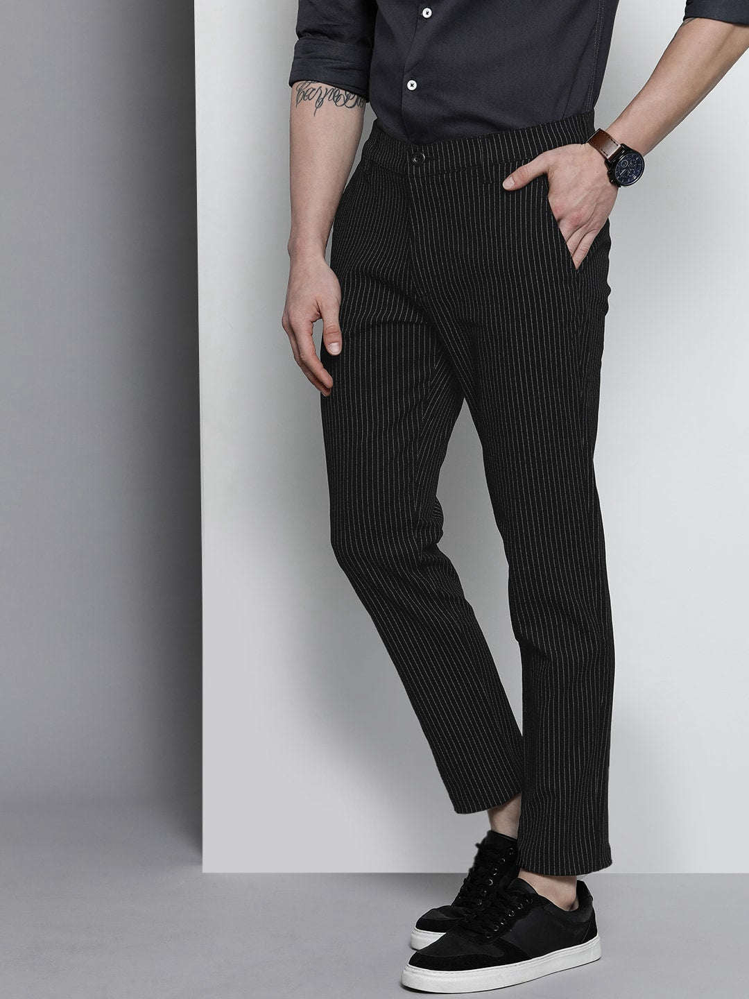 Shop Men Striped Chino Online.