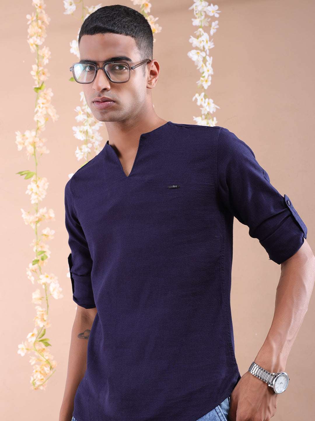 Shop Men V-Neck Kurta Online.