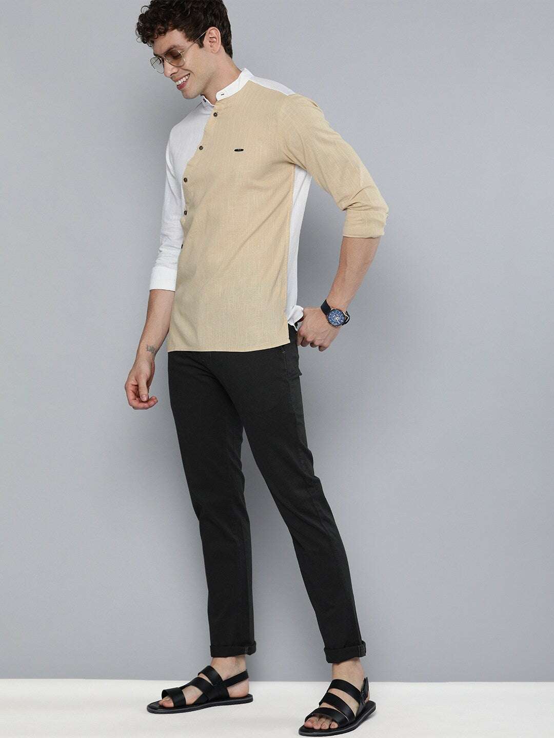 Shop Men Short Kurta Block Online.