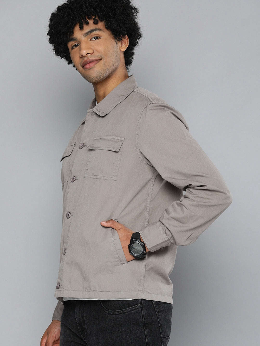 Shop Men Solid Overshirt Online.