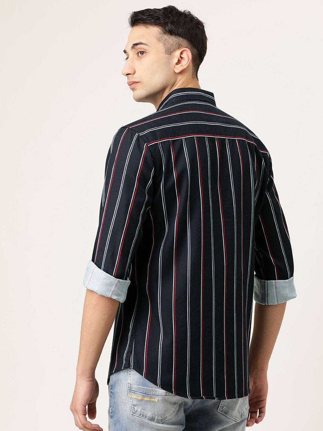 Shop Men Vertical Striped Shirt Online.