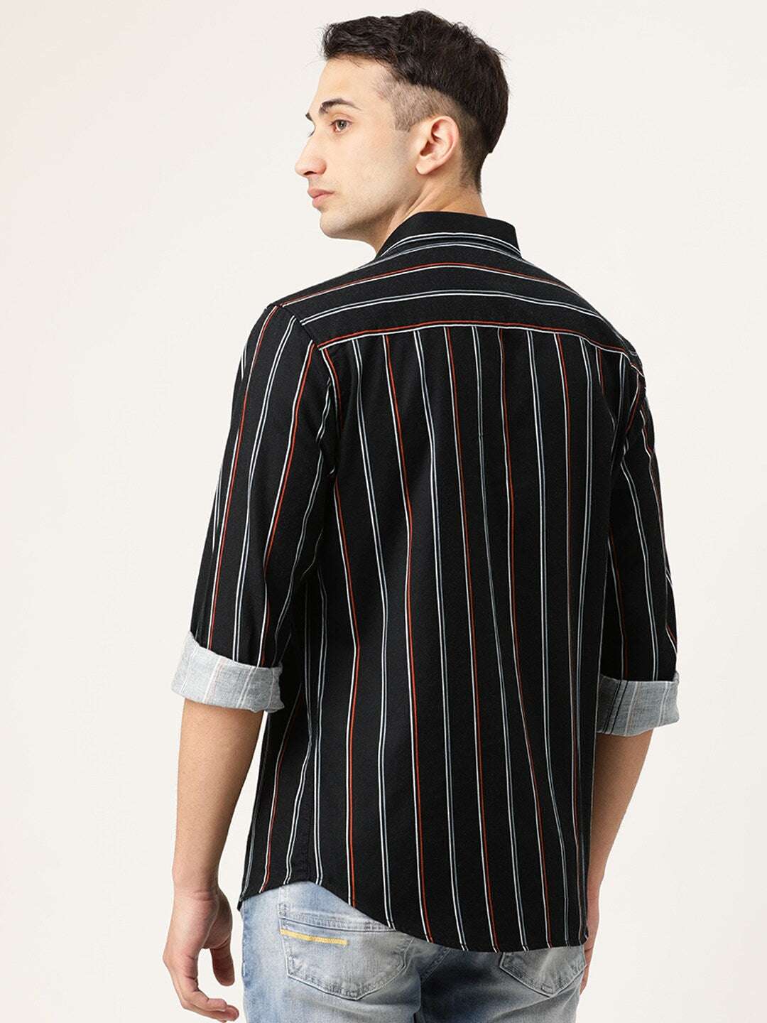 Shop Men Vertical Striped Shirt Online.