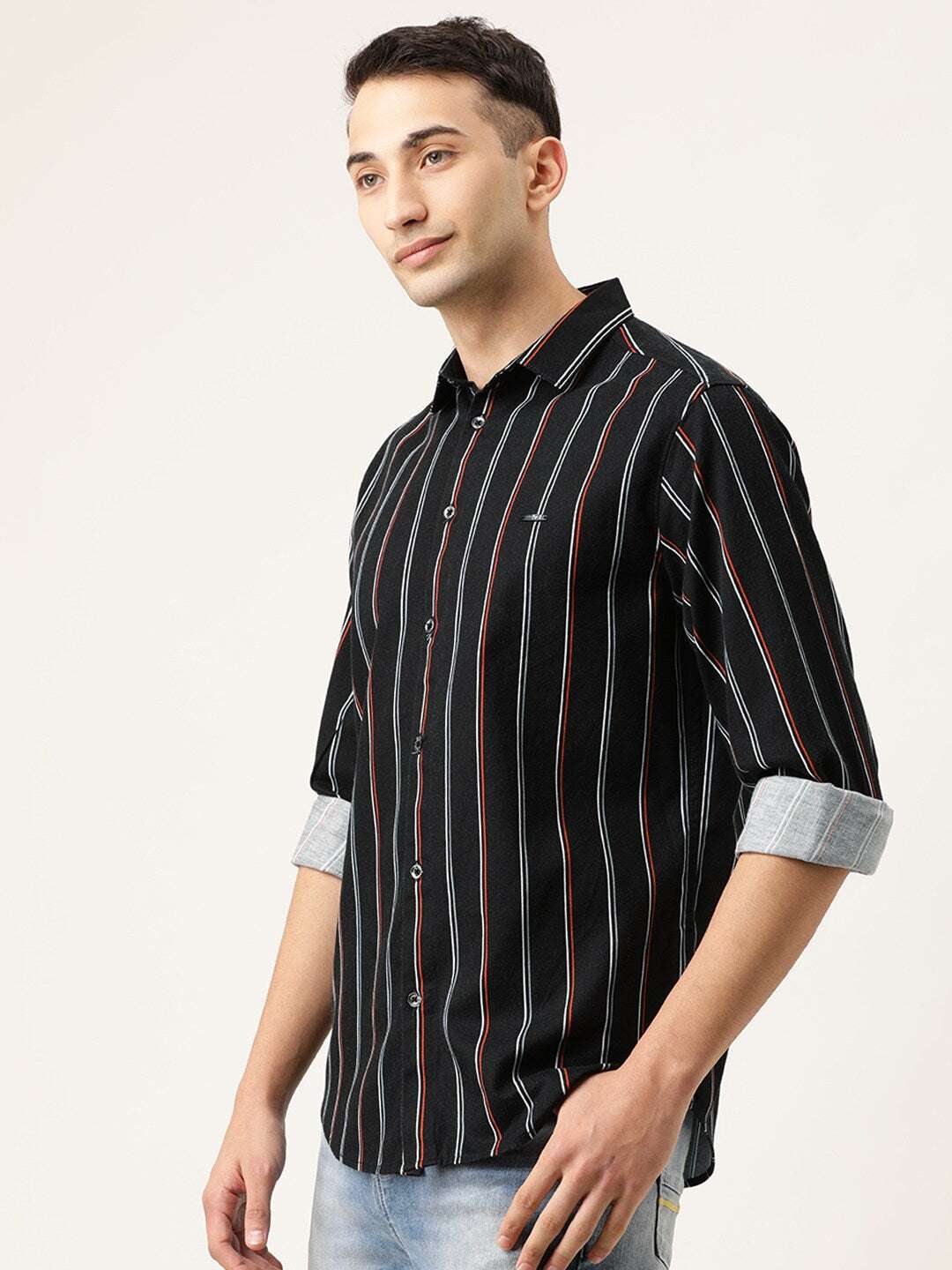 Shop Men Vertical Striped Shirt Online.