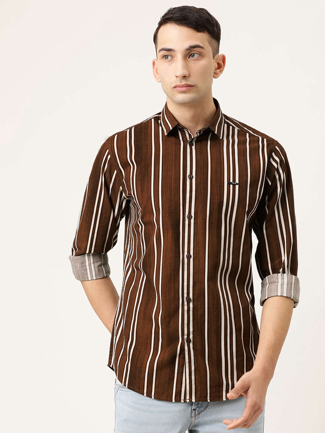 Shop Men Vertical Striped Shirt Online.