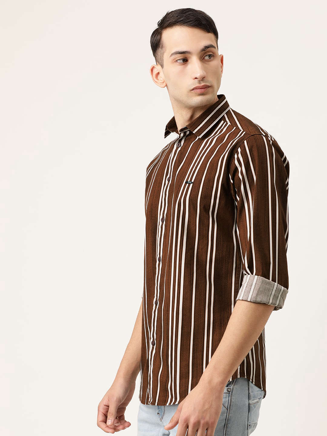 Shop Men Vertical Striped Shirt Online.