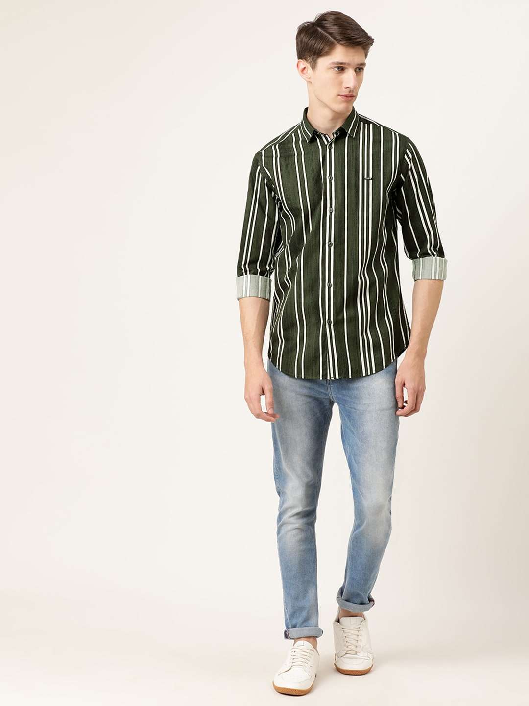 Shop Men Vertical Striped Shirt Online.